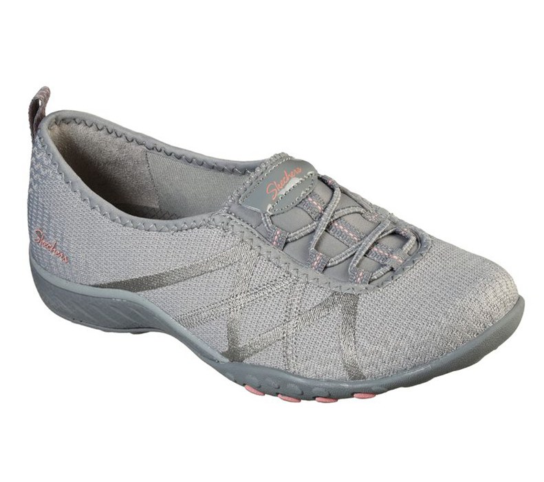 Skechers Dam Grå Slip On - Relaxed Fit: Breathe-Easy - A-Look - Sverige (AHEVZ-0357)